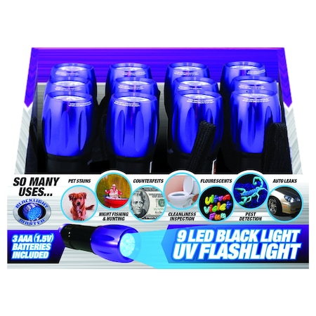 Blacklight Master Blacklight Master 15 lm Black/Purple LED UV Flashlight AAA Battery 302490